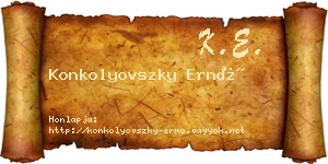 Konkolyovszky Ernő névjegykártya